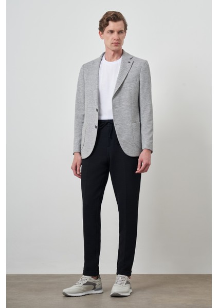 Erkek Gri Keten Dokuma Desenli Slim Fit Mono Yaka Ceket fiyatları