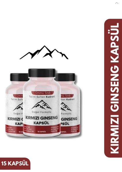 Ümmü Sina Sina Tarihi Sultan Kudretli Kırmızı Ginseng Kapsül 15 Li