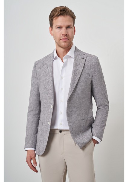 Erkek Vişne Keten Dokuma Slim Fit Mono Yaka Ceket fırsatları