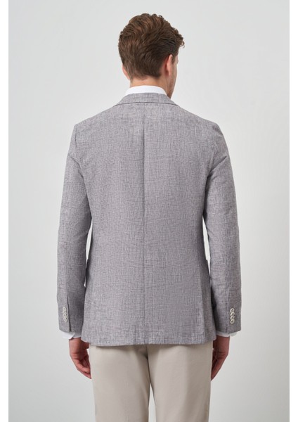 Erkek Vişne Keten Dokuma Slim Fit Mono Yaka Ceket indirimleri