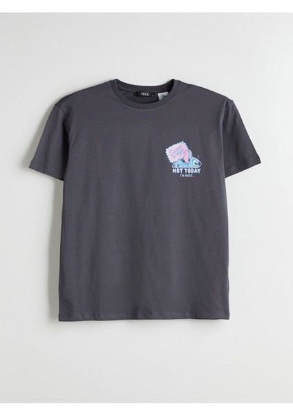 Yeni Sezon Bisiklet Yaka Stitch Baskili Kadin Tisort - S5OY16Z8 indirimleri