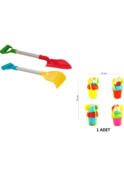 Çok Amaçlı Bahçe ve Temizlik Araç Seti: Tırmık, Kürek, Kova, Pratik Kullanım