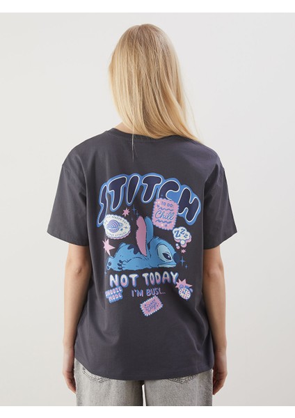 Yeni Sezon Bisiklet Yaka Stitch Baskili Kadin Tisort - S5OY16Z8 fırsatları