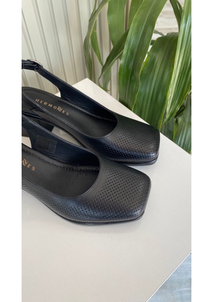 Vincent Siyah Deri Kadın Küt Burun Rahat 6 cm Topuklu Ayakkabı fırsatları