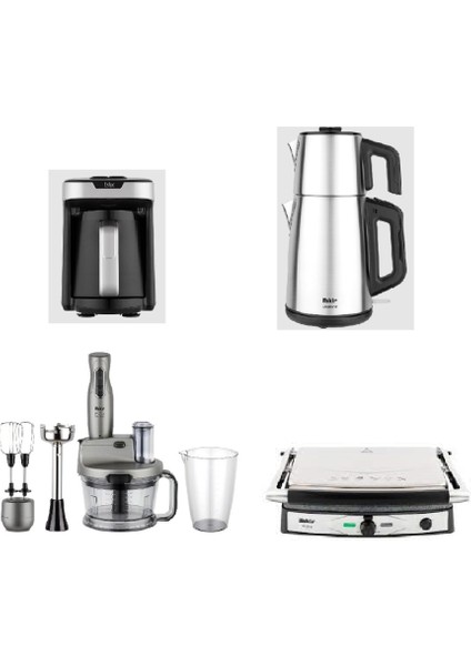 Mutfak Seti / Elektrikli Çeyiz Seti 4lü Avantaj Plus Set Silver Stone