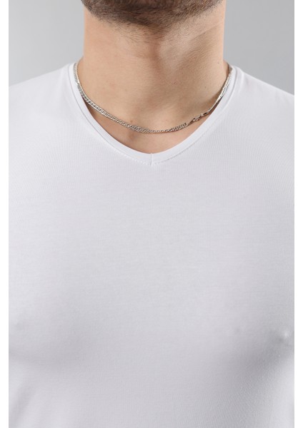 Erkek %100 Pamuk Slim Fit Dar Kesim V Yaka Basic Tişört fiyatları