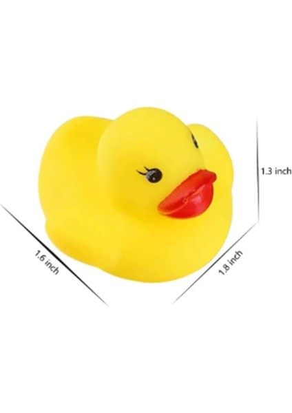 Çok Renkli Sesli Mini Ördek Vinil Set, Bebek ve Çocuklar Için Banyo ve Havuz Oyunu