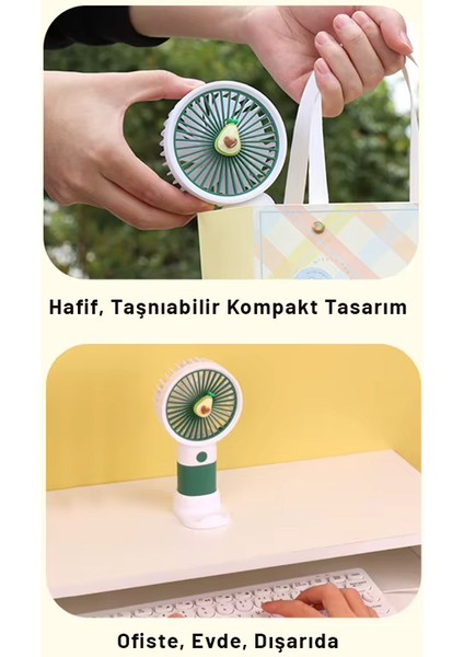 Mini Taşınabilir Masaüstü El Fan Dahili Batarya Kablosuz Kullanım Ultra Kompakt
