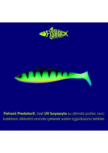 Silikon Sahte Balık - 4,5g 85MM - Fishack Predatorx - Uv Boyalı - Volt modelleri