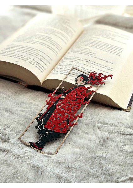 1 Adet Tanjiro Kitap Ayracı | Alevli Şeffaf Çerçeve Anime Ayraç
