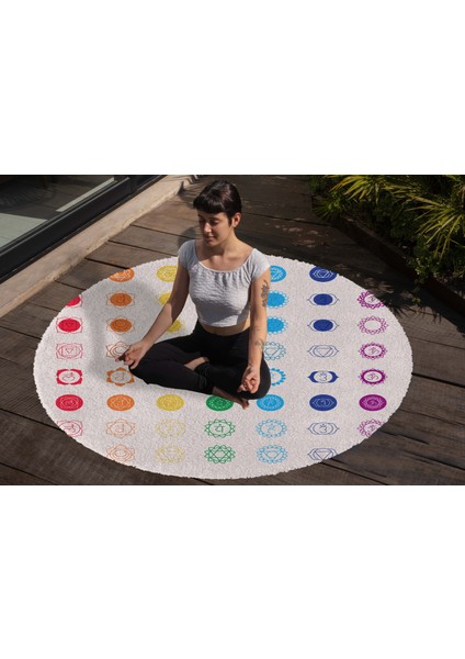 Yoga, Meditasyon,burçlar ve Mandala Temalı, Meditasyon, Salon, Mutfak, Oturma Odasıı Halısı 90