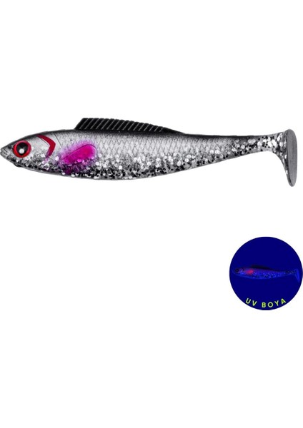 Silikon Sahte Balık - 4,5g 85MM - Fishack Predatorx - Uv Boyalı - Ghosty