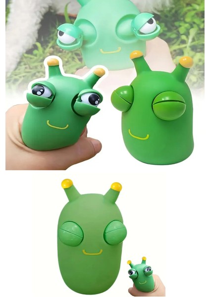 Yeşil Komik Göz Küresi Sıkma Oyuncağı Eğlenceli Dekompresyon Keyfi modelleri