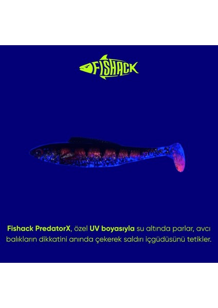 Silikon Sahte Balık - 4,5g 85MM - Fishack Predatorx - Uv Boyalı - Spark modelleri