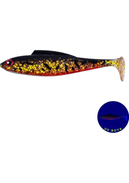 Silikon Sahte Balık - 4,5g 85MM - Fishack Predatorx - Uv Boyalı - Copper