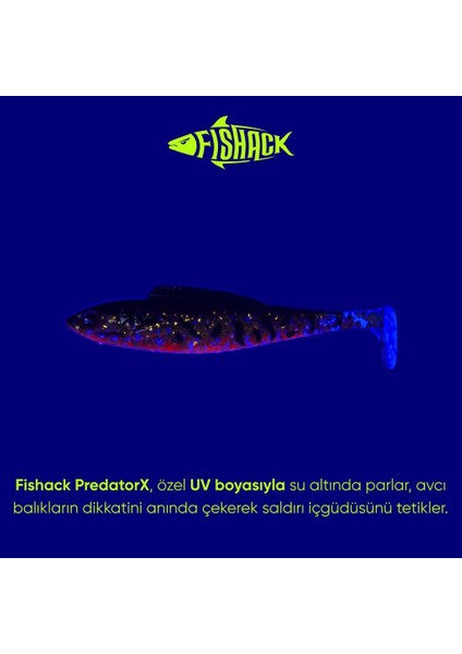 Silikon Sahte Balık - 4,5g 85MM - Fishack Predatorx - Uv Boyalı - Copper modelleri