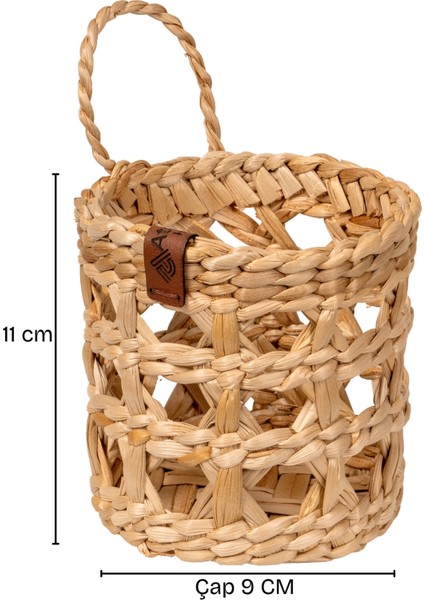 % 100 El Yapımı Doğal Hasır Sepet | 9X11 cm Çok Amaçlı Organizer | Mutfak, Banyo, Salon Için Dekoratif Sepet modelleri