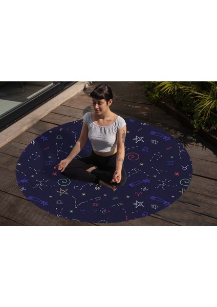 Yoga, Meditasyon,burçlar ve Mandala Temalı, Meditasyon, Salon, Mutfak, Oturma Odasıı Halısı 89