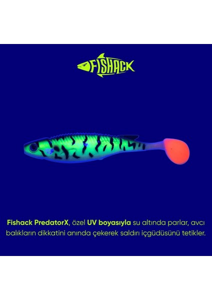 Silikon Sahte Balık - 10G 100MM - Fishack Predatorx - Uv Boyalı - Bleed indirimleri