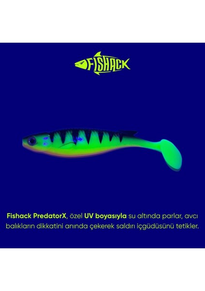 Silikon Sahte Balık - 10G 100MM - Fishack Predatorx - Uv Boyalı - Twitch modelleri