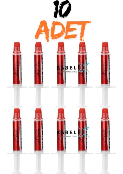 10 Adet 10 ml 1.63W/M.K Şırınga Termal Macunu Işlemci Pastası Cpu VGA Radyatör Pastası Isı Iletken