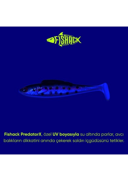 Silikon Sahte Balık - 4,5g 85MM - Fishack Predatorx - Uv Boyalı - Vibe modelleri