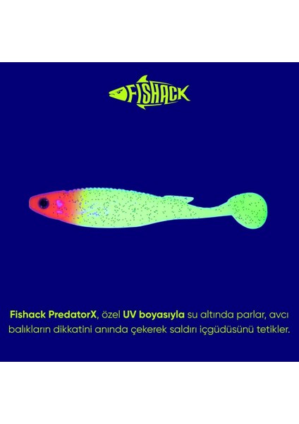 Silikon Sahte Balık - 10G 100MM - Fishack Predatorx - Uv Boyalı - Solar modelleri