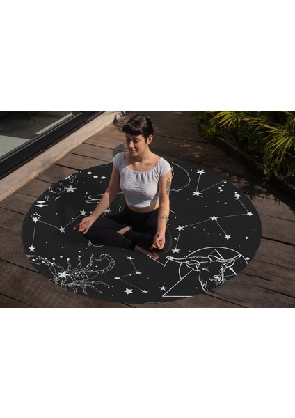 Yoga, Meditasyon,burçlar ve Mandala Temalı, Meditasyon, Salon, Mutfak, Oturma Odasıı Halısı 45