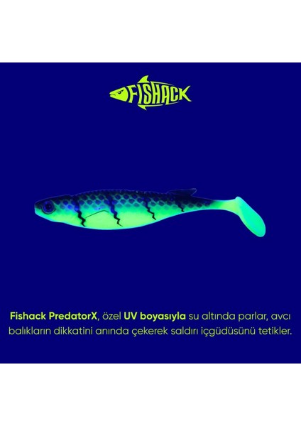 Silikon Sahte Balık - 10G 100MM - Fishack Predatorx - Uv Boyalı - Radar modelleri