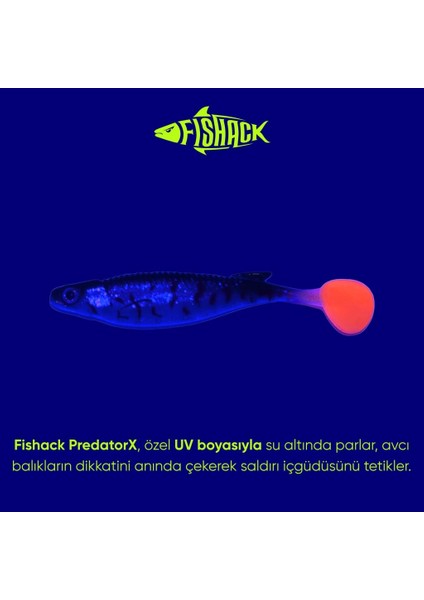 Silikon Sahte Balık - 10G 100MM - Fishack Predatorx - Uv Boyalı - Venom modelleri