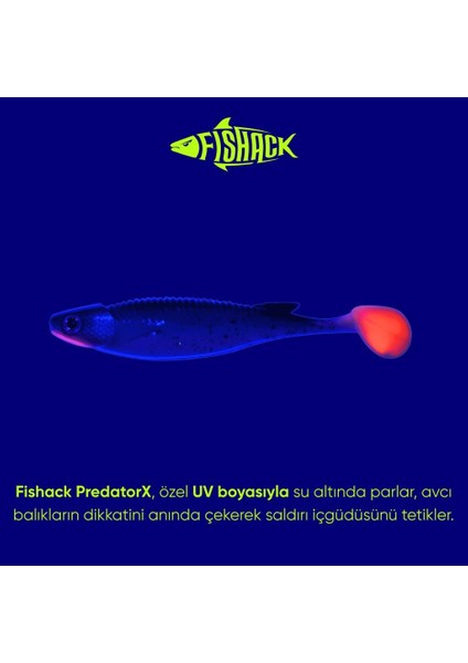 Silikon Sahte Balık - 10G 100MM - Fishack Predatorx - Uv Boyalı - Aqua modelleri
