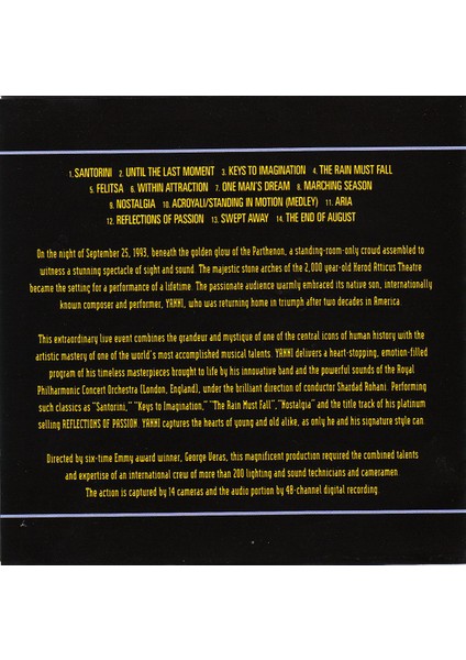 Yanni - With The Royal Philharmonic Concert Orchestra – Live At The Acropolis DVD