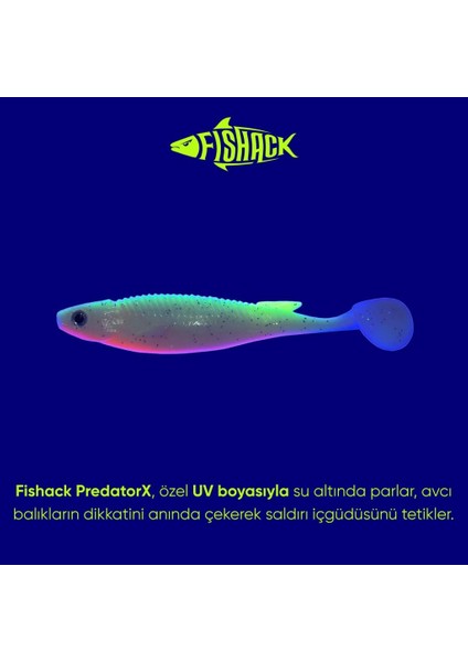 Silikon Sahte Balık - 10G 100MM - Fishack Predatorx - Uv Boyalı - Mist modelleri