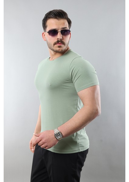 Erkek %100 Pamuk Slim Fit Dar Kesim Bisiklet Yaka Basic Tişört modelleri