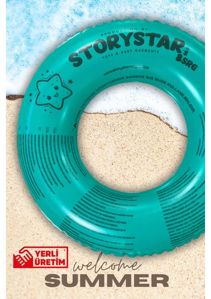 Renkli Çocuk Deniz Simidi, Yeşil, 51-61 Cm, Kız ve Erkekler Için Eğlenceli Kullanım fiyatları