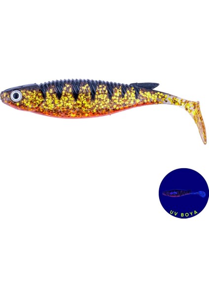 Silikon Sahte Balık - 10G 100MM - Fishack Predatorx - Uv Boyalı - Lava