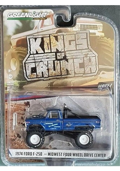 Kings Of Crunch Series 3-1974 Ford F250 Monster Truck Midwest Four Wheel 1/64 Model Araba fiyatları