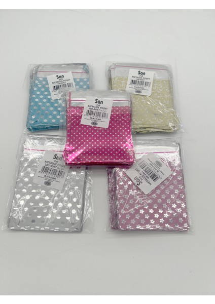 Metalize Desenli 7*9 cm 100 Adet Jelatin Poşet
