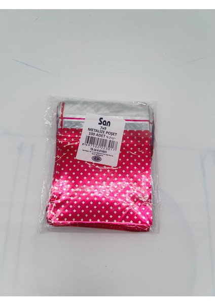 Metalize Desenli 7*9 cm 100 Adet Jelatin Poşet fiyatları