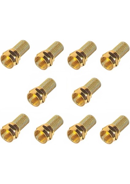 10 Adet Gold F Konnektör Standart 18 mm