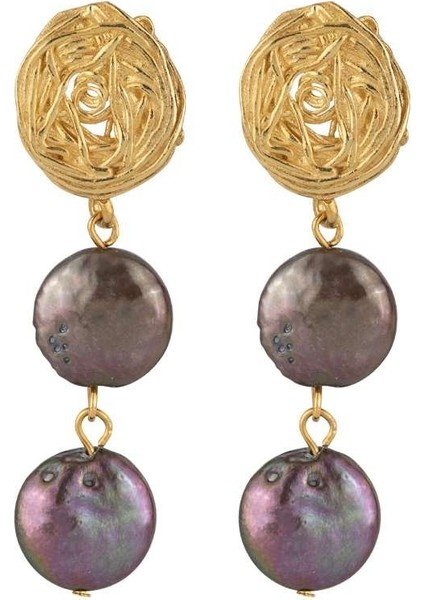 Marley Siyah İnci Küpe