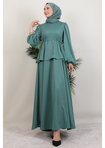 Sümeyra Tesettür Elbise Mint