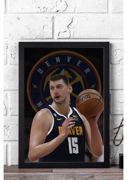 Nikola Jokic Çerçeveli Tablo - Denver Nuggets Nba Posteri Tablo