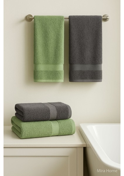 4 Parça Banyo Havlu Takımı %100 Pamuklu Dry Antrasit fiyatları