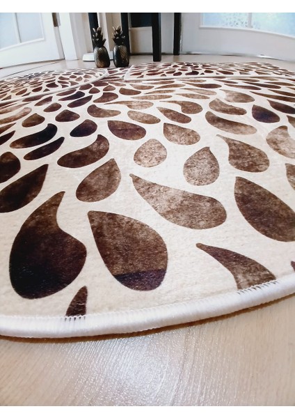 Leopar, Kahve Kaymaz, 3'lü Yuvarlak Banyo Halısı(100X100-60X60-40X60 CM) fiyatları