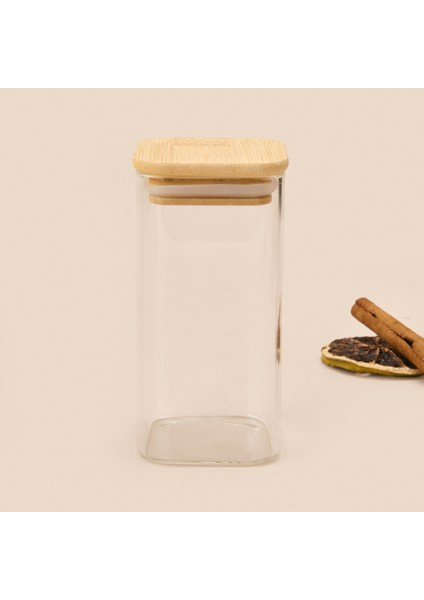 Kare Mantar Kapak Cam Kavanoz - Şeffaf / Açık Kahverengi - 270 ml fiyatları