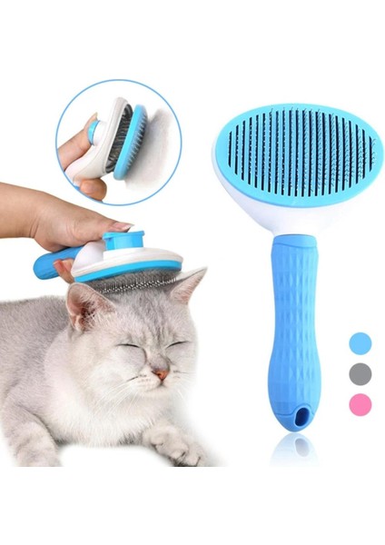 Kedi Tarağı - Otomatik Temizlenen Tuşlu - Mavi (8601) fiyatları