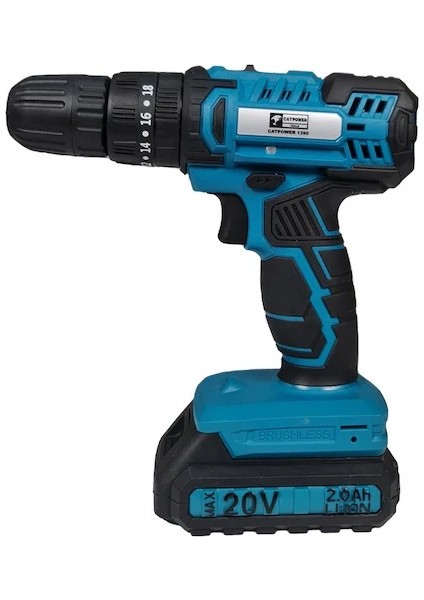 CAT1390 Kömürsüz Darbeli Akülü Vidalama 20V Lİ-İON 2.0AH
