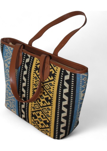 Otantik Desen Kadın Omuz Çantası Kula Model Kulaçantam3