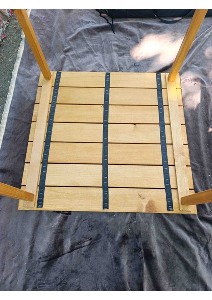 Kamp ve Piknik Masası | 70X70X70 cm | Çantalı – Katlanabilir – Suya Dayanıklı – Meşe Renk